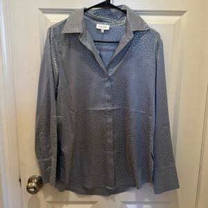 Baby blue silk long sleeve shirt never worn